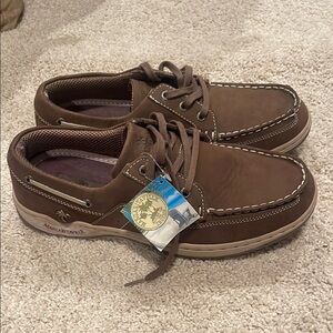 Margaritaville Men's Brown Leather Boat Shoes